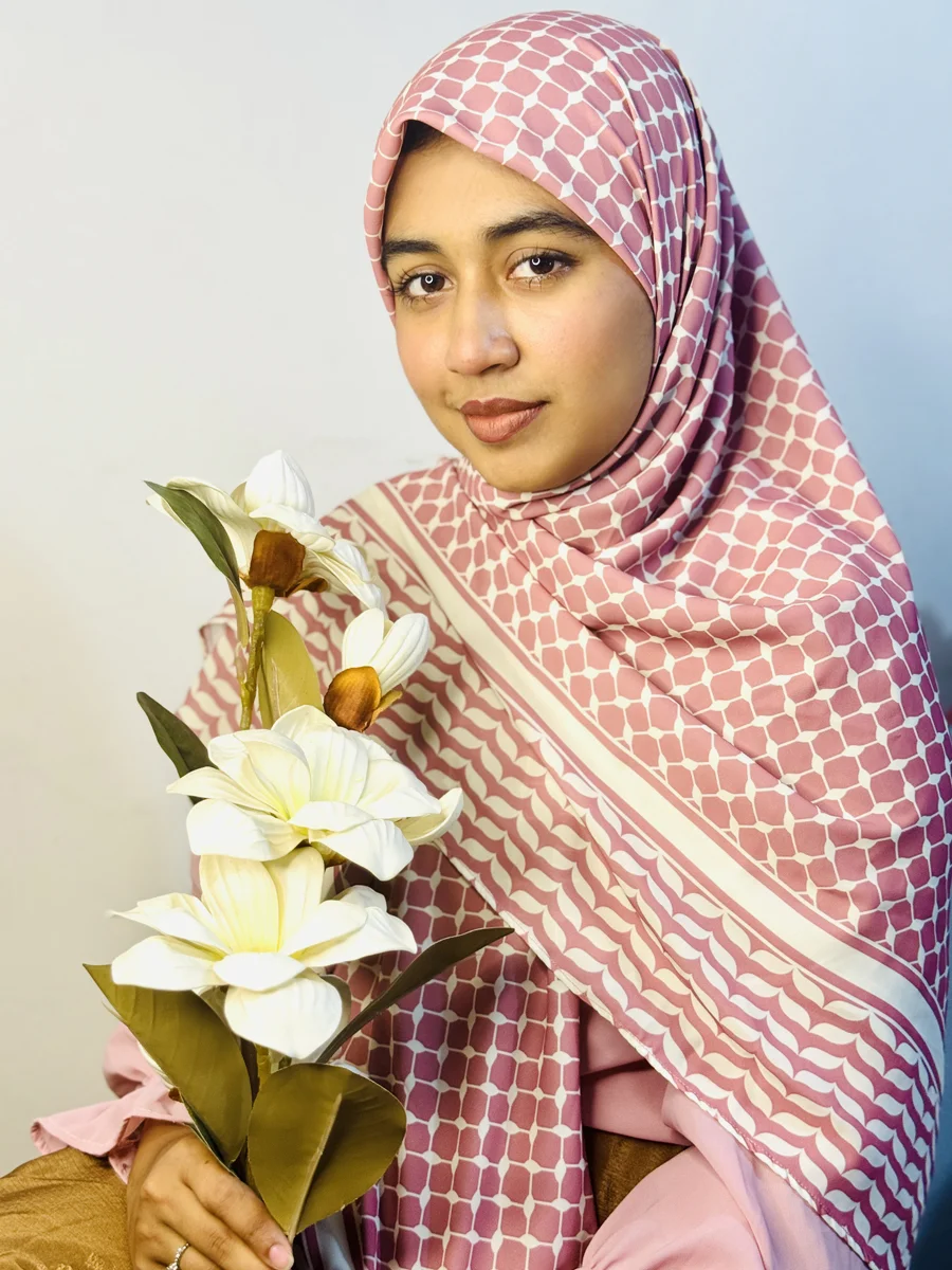 Shilpaholic Dusty Pink & Base Color Keffiyah Hijab
